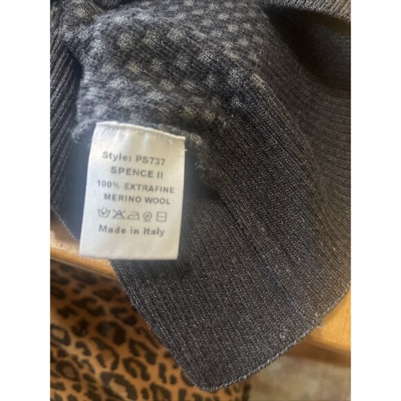 Robert Talbott Sweater Mens Large Gray Tweed 1/4 Zip Vest Sleeveless Merino Wool - Picture 9 of 9